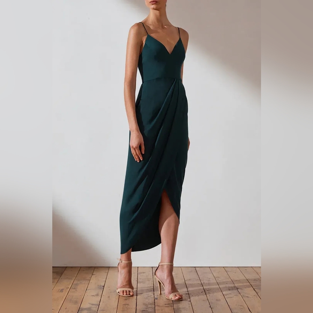 Shona Joy Core Cocktail Dress in Seaweed Green Size 10 - Picture 1 of 14